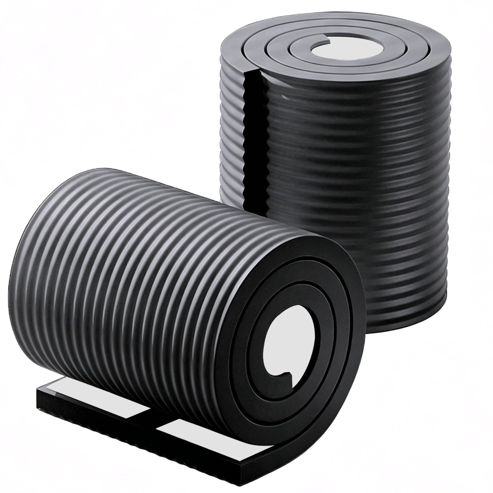 8in Wide Rubber Corner Guards, NBR, Soft and Thick, Edge Protector with Adhesive Backing, for Furniture Warehouse Racks Shelves(Black,5m/16.4ft)