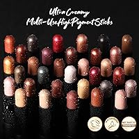 Vista 6 de FOCALLURE - Sombra de ojos y delineador 2 en 1 en barra (3 unidades), lápiz de sombra de ojos brillante, sombra de ojos de alta pigmentación