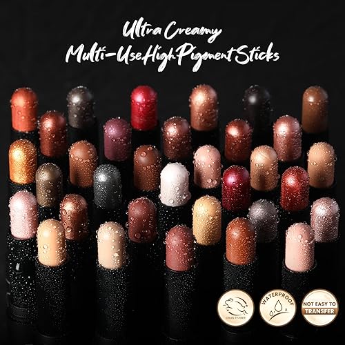 Miniatura 5 de FOCALLURE Juego de 3 barras de sombra de ojos en crema, brillo de ojos mate y brillante, lápiz de alta pigmentación a prueba de arrugas, maquillaje