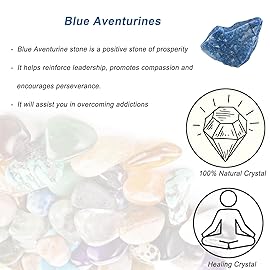 Blue Aventurines Raw Crystals, Large 1.25-2.0 Healing Crystals Natural Rough Stones Crystal for Tumbling, Cabbing, Fountain Rocks, Decoration, Polishing, Wire Wrapping, Wicca & Reiki
