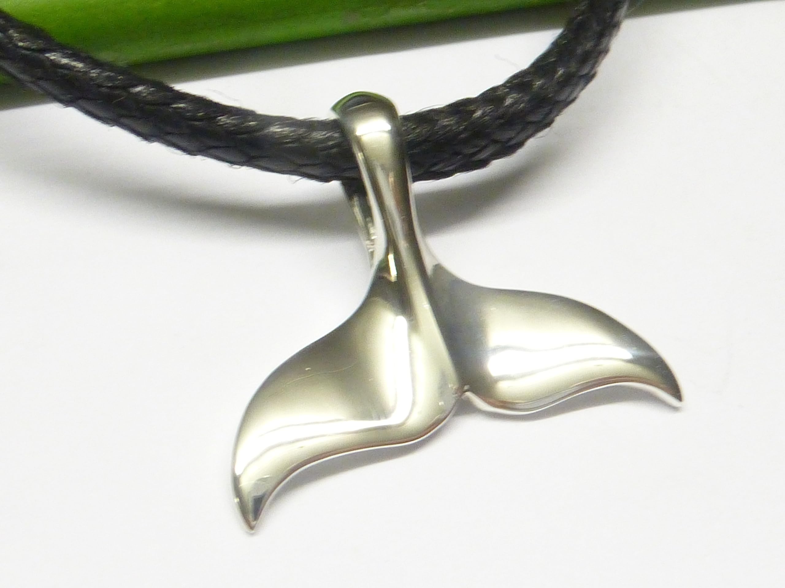 Ciondolo in argento Sterling, motivo: pinna di balena, gioielli unisex, Argento sterling