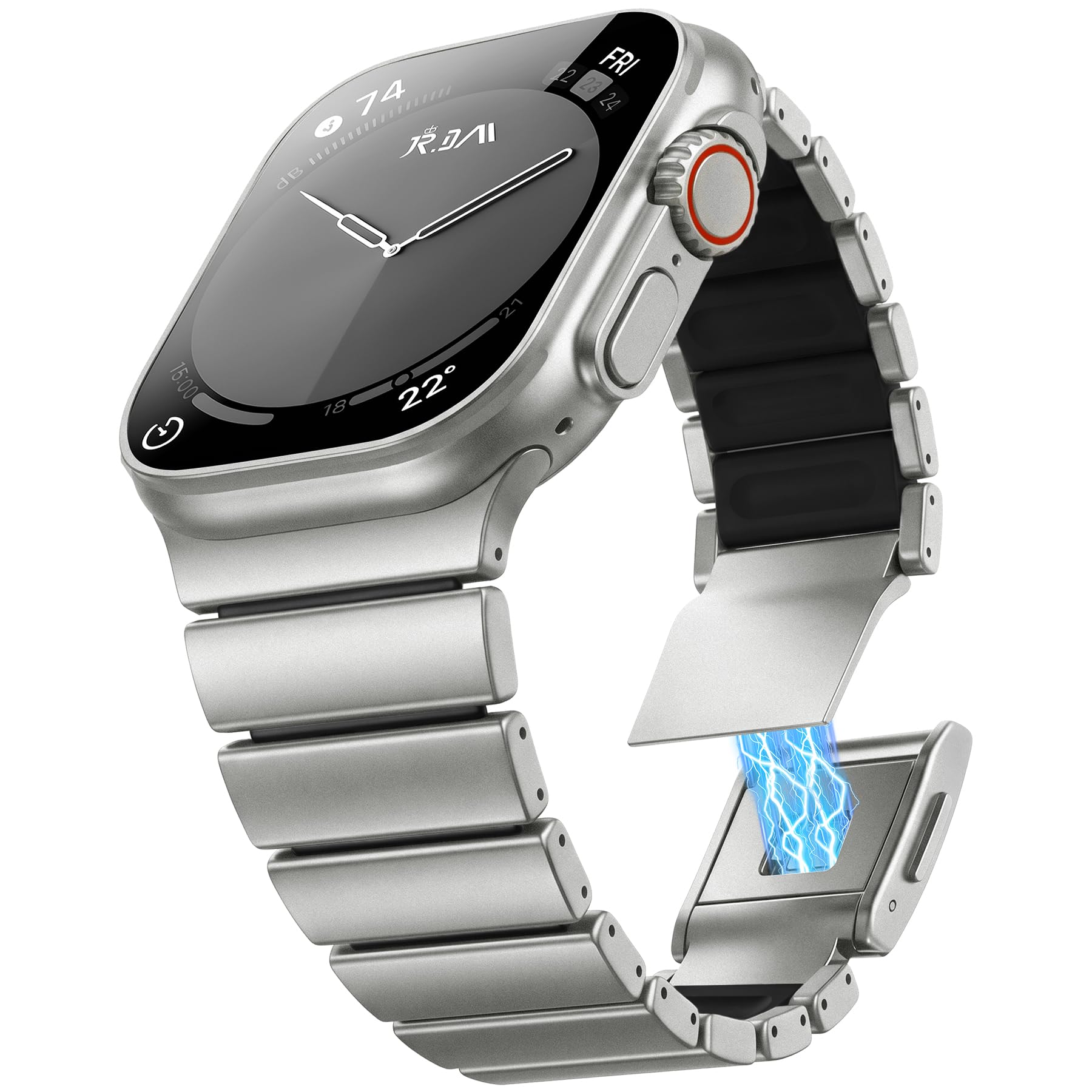 Bracelet magnétique en métal pour homme, compatible avec Apple