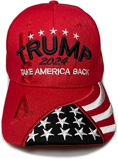 Trump 2024 USA Fine Embroidery Hat Donald Trump Hat 2024 Take America Back Hat，Adjustable Baseball Cap for Women、Men.