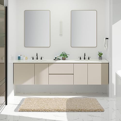 Miniatura 43 de Yimobra Alfombras de baño para baño, 32 x 20 pulgadas, ultra suaves y absorbentes de agua, alfombras de ducha de felpa antideslizantes, tapetes Gris