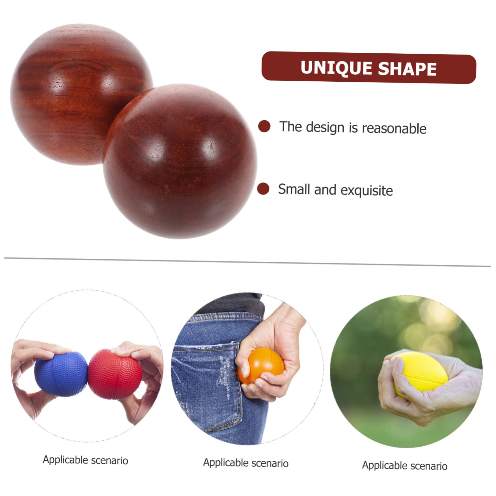 FOMIYES 1 Set Handball Hand Massage Balls Convenient Hand Balls Palm Massage Ball Hand Exercise Wood Balls Outdoor Hand Massagers Wooden Ball Hand Training Balls Hand Massaging Balls