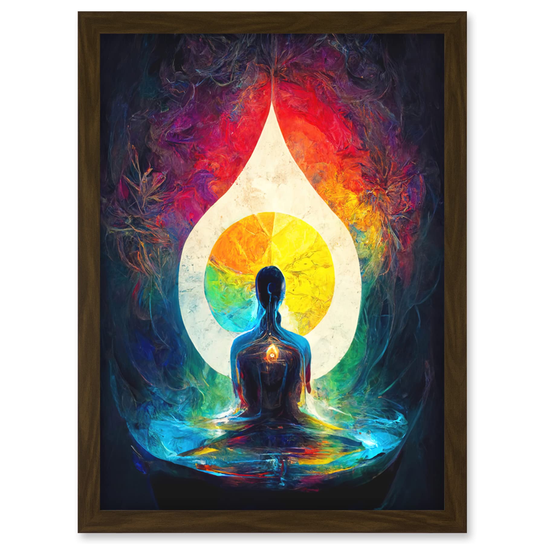 Doppelganger33 LTD 7 Chakra Meditation Energy Rainbow Relaxation Artwork Framed Wall Art Print A4