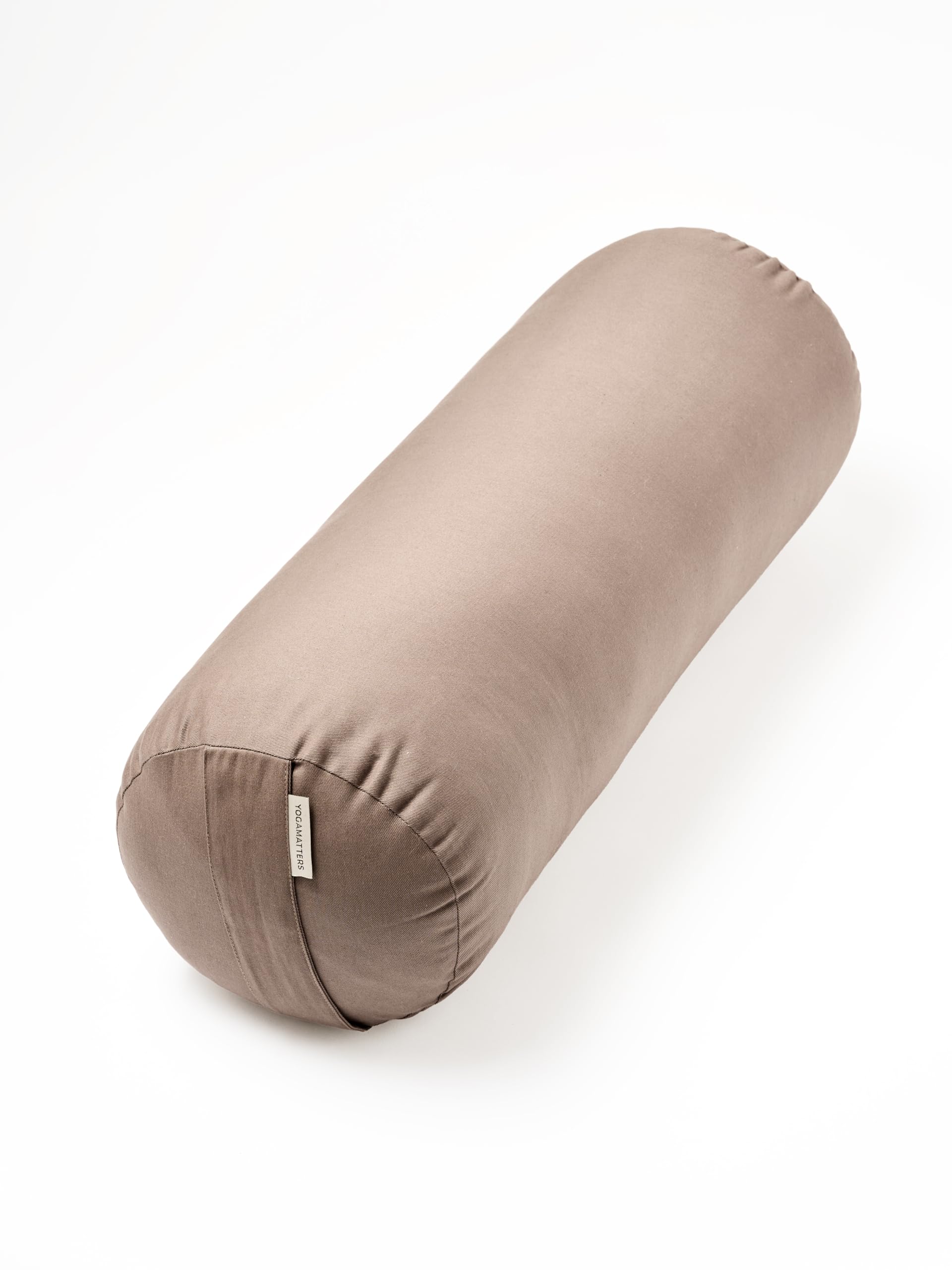 Yogamatters Organic Cotton Bolster | Removable Washable Cover | Yoga Bolster Cushion for Restorative Yoga and Meditation (Deep Taupe) — image 1