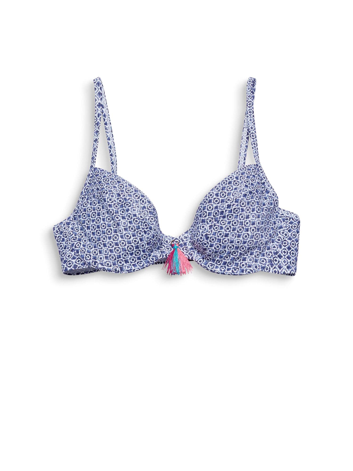 ESPRIT Unpadded Bikini Underwired Bra with mini Print, Blue (Navy 400), 85C