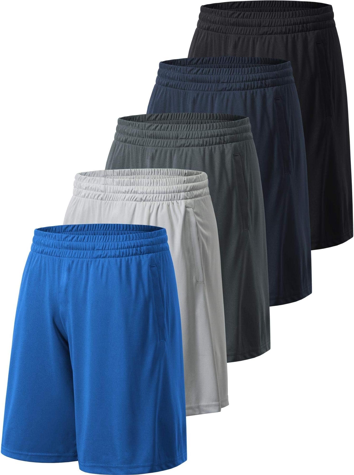 Profectors Men's Athletic Shorts with Pockets and Elastic Waistband Quick Dry Activewear Workout Shorts for Men