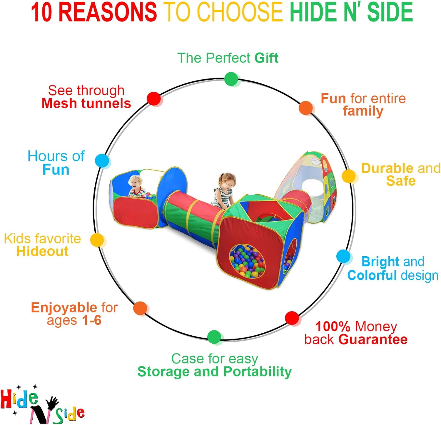 5pc Kids Ball Pit Tents and Tunnels, Toddler Jungle Gym Play Tent with Play Crawl Tunnel Toy, for Boys babies infants Children, Indoor Outdoor Gift, Target Game w/ 4 Dart Balls : Toys & Games