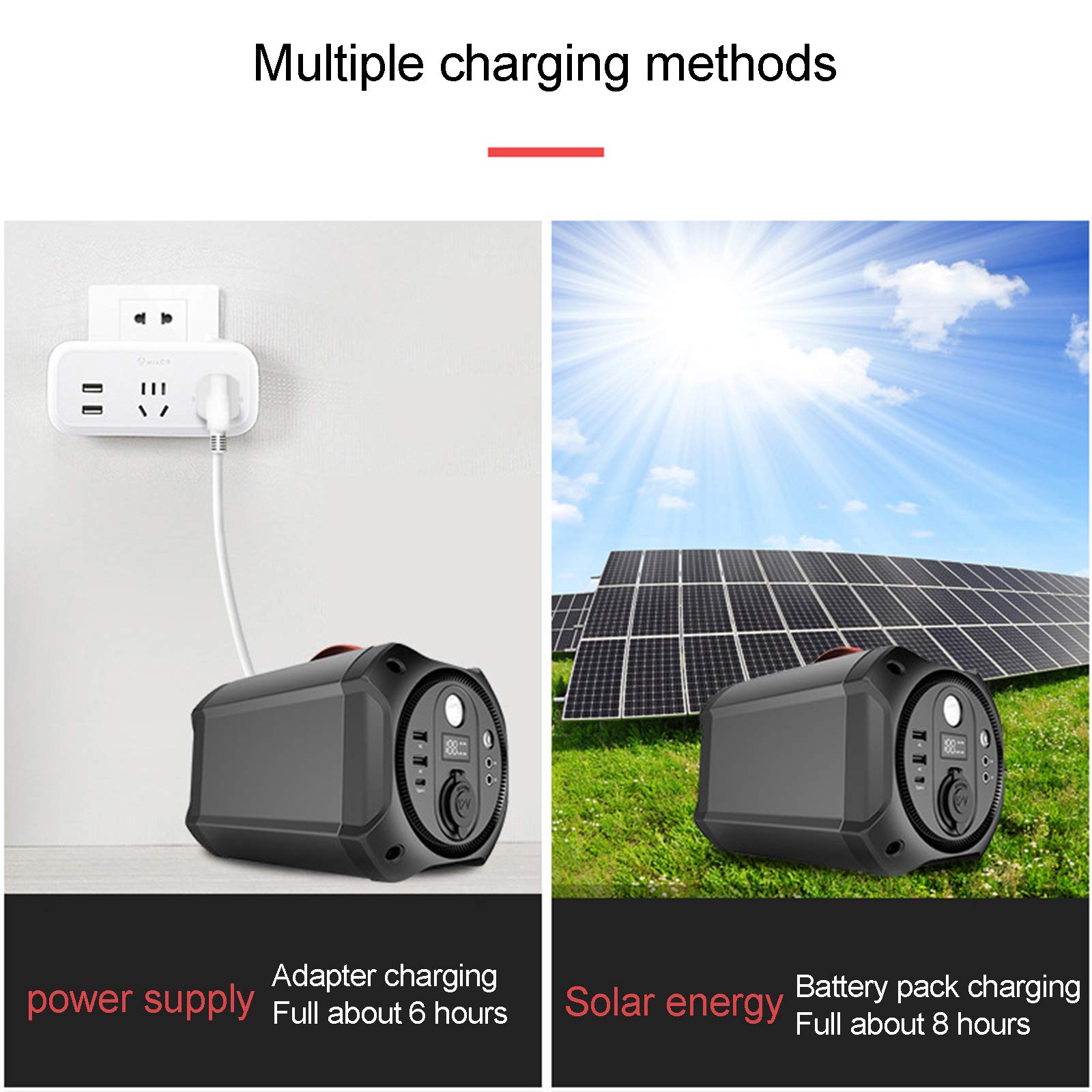 Generator przenośny 75000 mAh Generator z akumulatorem litowym wielokrotnego ładowania, wyjście USB Zasilacz poza siecią do awaryjnego tworzenia kopii zapasowych na kempingu