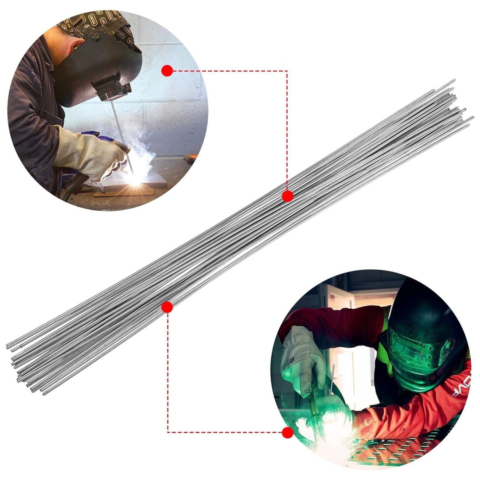 Aluminiowe pręty spawalnicze, 20 sztuk, 30 cm, miedziane, aluminiowe, uniwersalne, niskotemperaturowe, spawalnicze, wielofunkcyjne, miedziane, aluminiowe, naprawa Ro, 20 szt., 1,6 mm, 33 cm