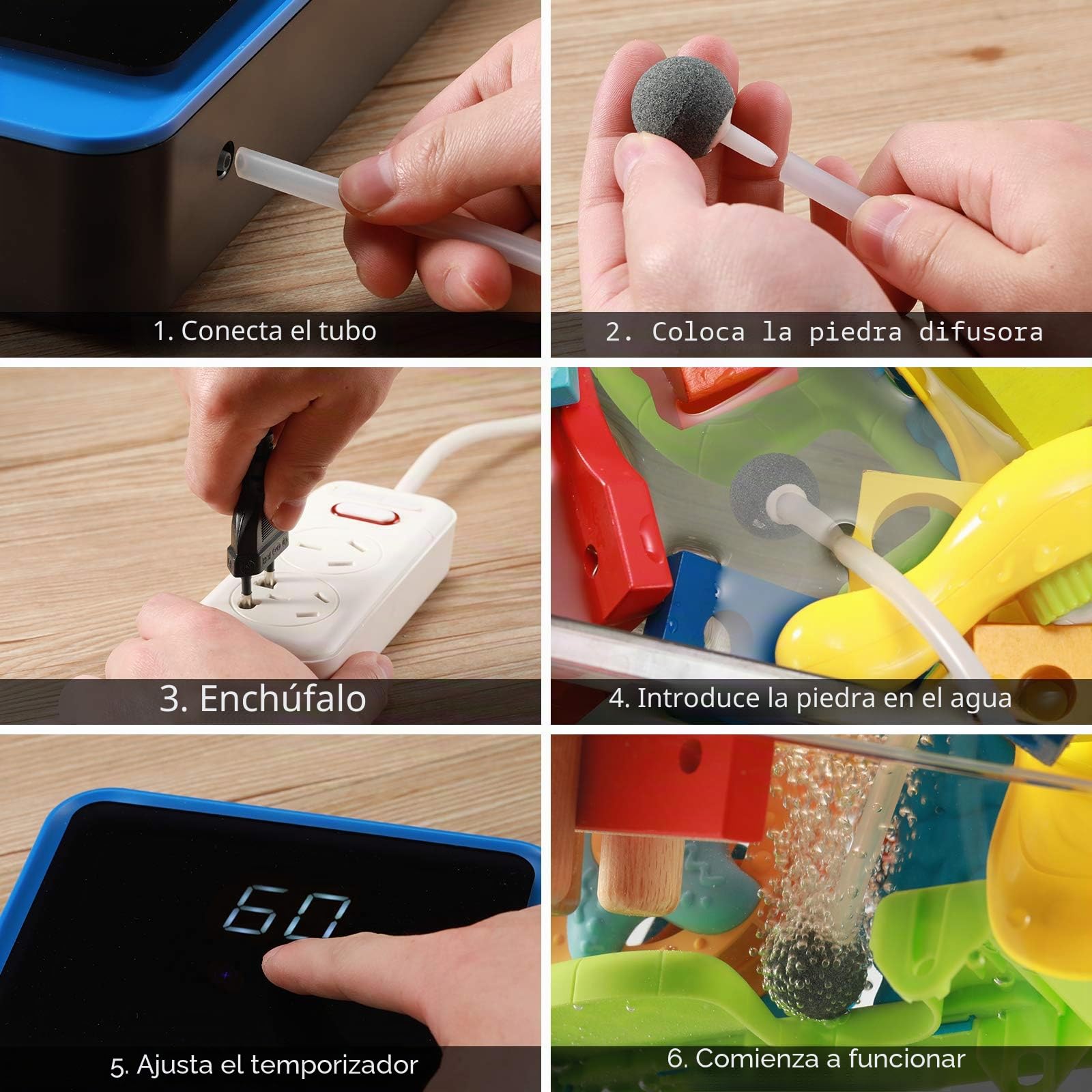 Airthereal AH1000 Generador y Purificador de Ozono 2 en 1 para agua y aire, con 2 modos, temporizador y generador de iones negativos – limpia agua, aire, paños, frutas y verduras.