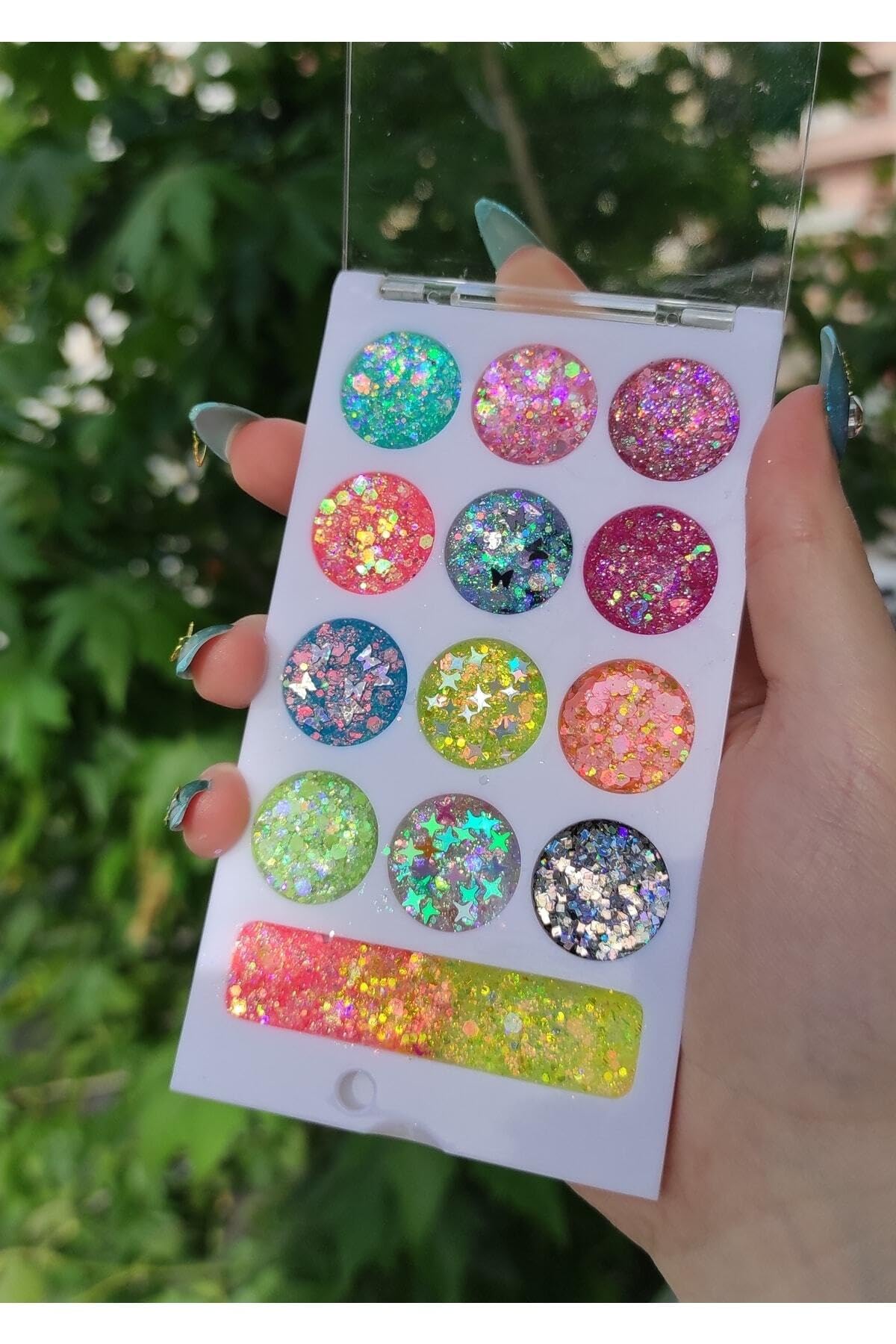 Hb Tasarım Glitter Jel Far Palet Simli Kremsi Jel Far Paleti& Geçişli, serashinegozfarı69