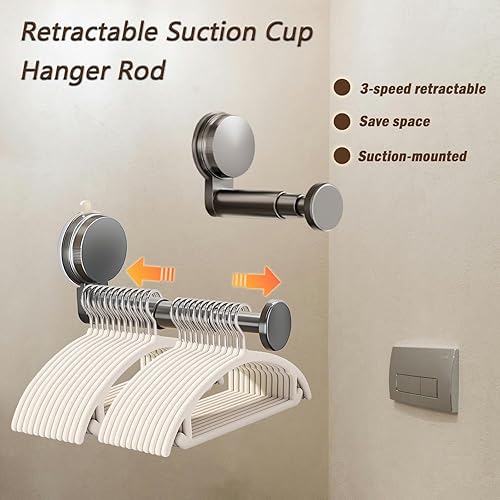 Miniatura 3 de Clother - Percha retráctil para ahorrar espacio, organizador de almacenamiento sin taladrar en el cuarto de servicio