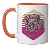 Ball Python Vintage Ceramic Mug, Orange/White