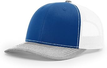 RICHARDSON 112 Trucker OSFA Baseball HAT Ball Cap Royal/White/Heather Grey