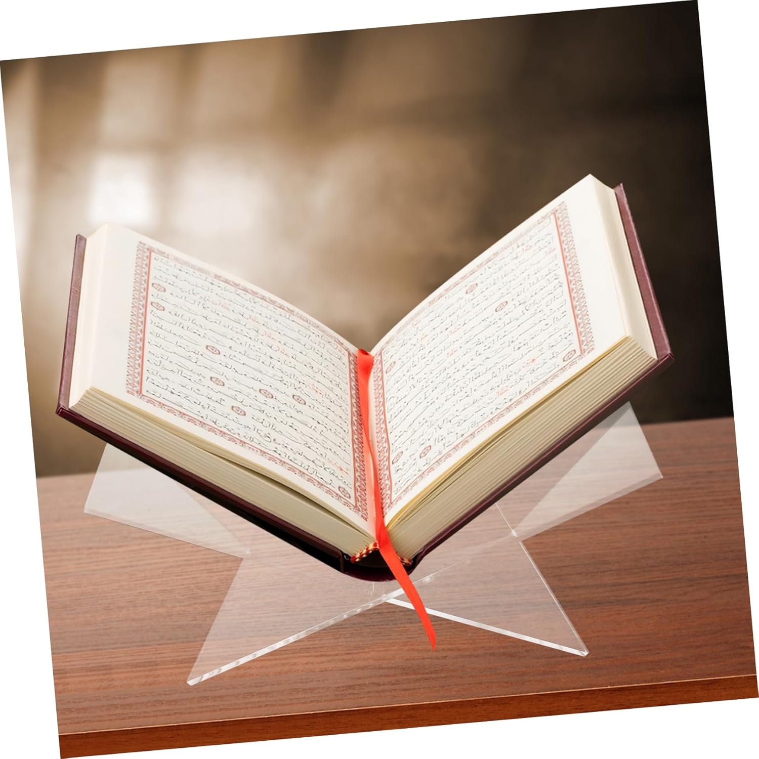 Acrylic X-Shaped Book Display Stand Multi-Functional Cookbook Holder for Kitchen Transparent Book Rack for Reading and Stylish Design for Home and Business Use