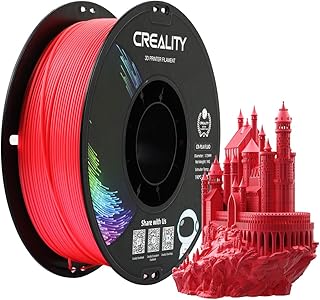 Creality PLA Filament 1.75mm, 3D Printer Filament, 1.0kg (2.2lbs) Spool, No Warp Enhanced Toughness, Dimensional Accuracy ±0.03mm Printing Filament, for FDM 3D Printers (Fluorescent Red)