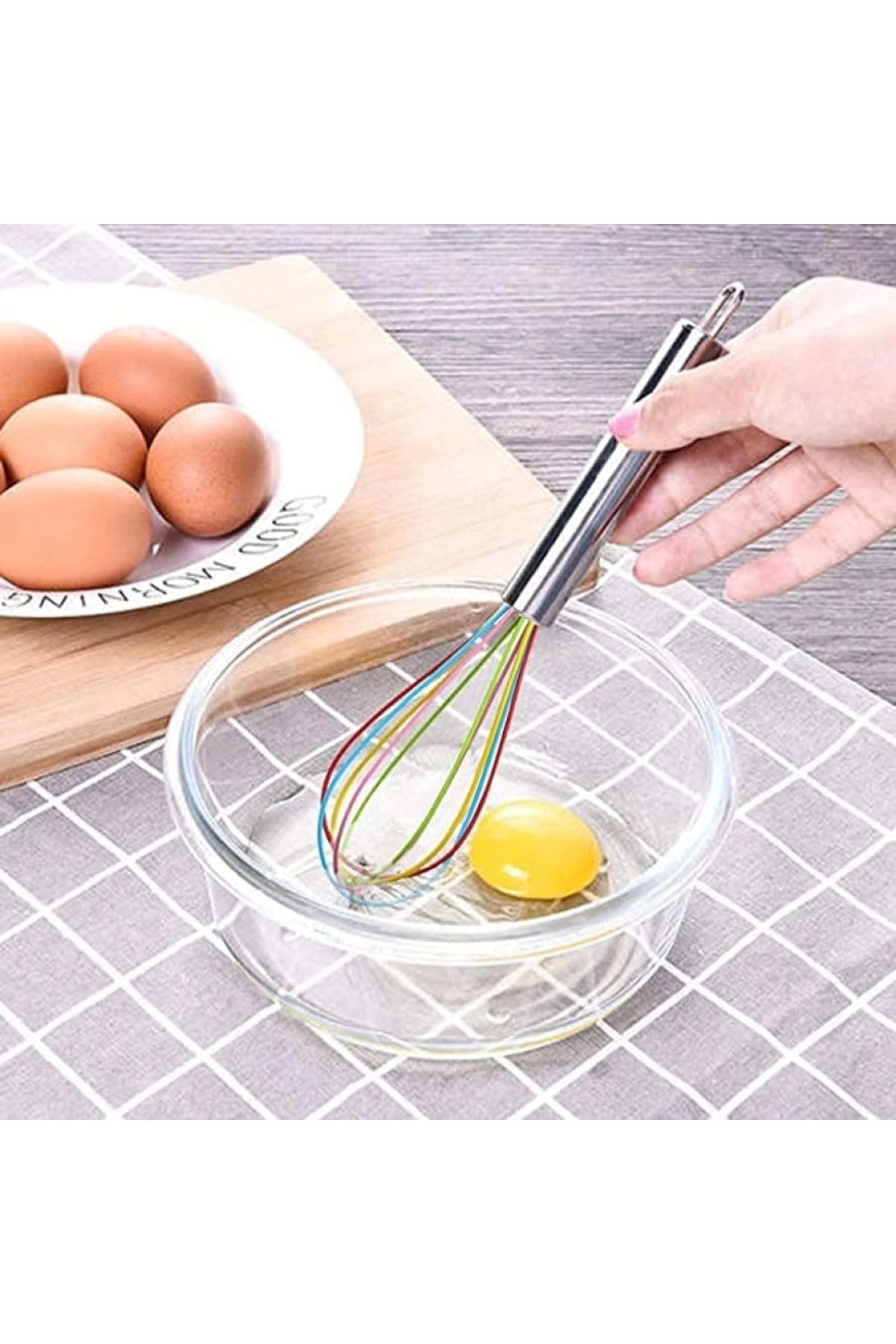 Yenigeldi 1 Adet Renkli Silikon Yapışmaz Çırpıcı Pratik Yumurta Çırpıcı Yemek Pişirmek Için (29 Cm),