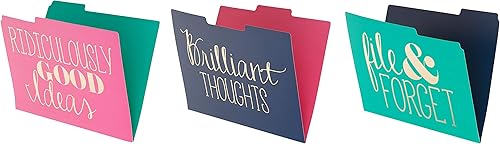 Miniatura 5 de Roobee Gold Brilliant Thoughts, ridículamente buenas ideas, archivar y olvidar carpetas decorativas (juego de 9)