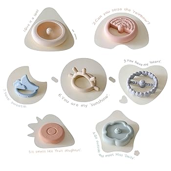 Gobelets Empilables Silicone Bébé Moonkie - 7 Pièces Colorées - Jouet Dentaire Et D'éveil