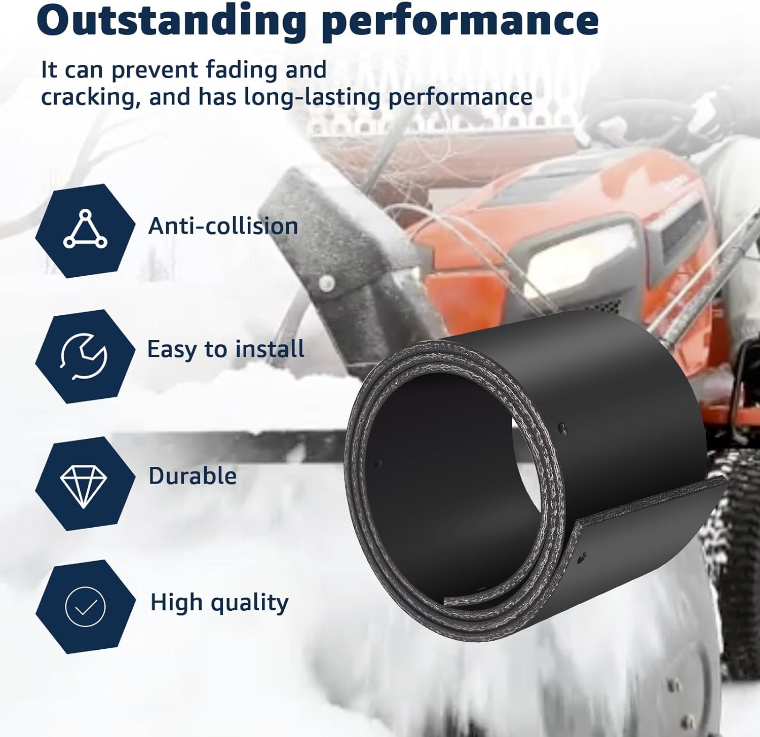 Universal 72" x 6"x 1/4" Snow Plow Blade Flap Compatible with Kolpin & Polaris ATV UTV, Rubber Deflector Edge for 48"-72" Blades, Fits Side-by-Sides, 4-Wheelers, and Snowplow Attachments