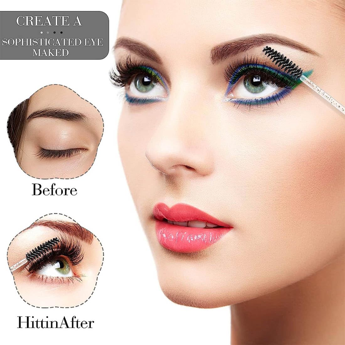 Cepillos Desechables Para Máscara de Pestañas, Aplicador Con Mango de Cristal Para Extensión de Pestañas y Cejas