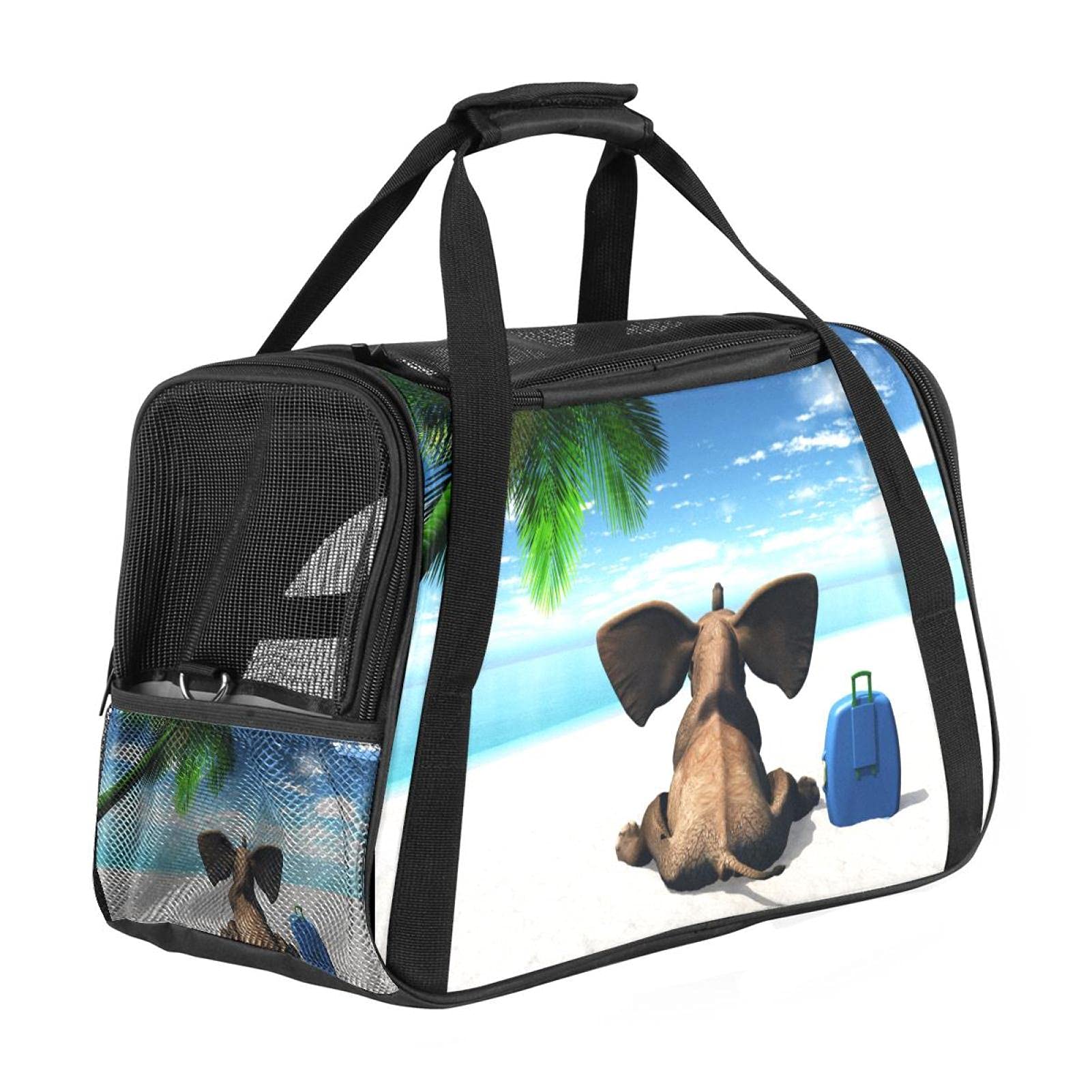 Sac de transport pour chat et chien imprimé éléphant voyage