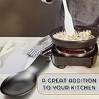 Vista 5 de Nuanchu 6 piezas de acero inoxidable soporte para cucharas y espátulas para estufa, mango para cucharón, soporte para cucharas para encimera