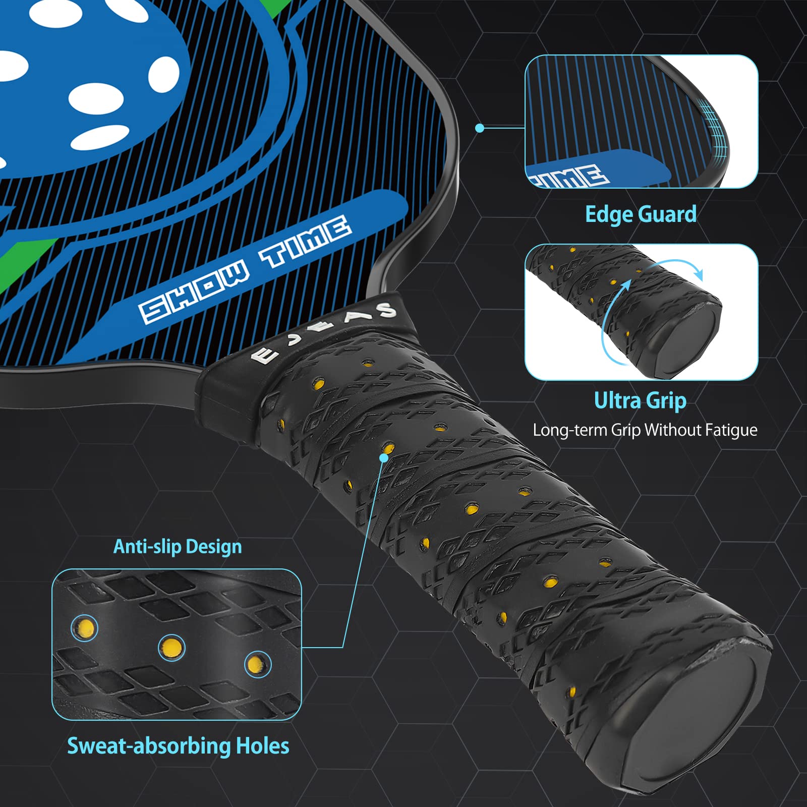 Pickleball-Paddel Set – 2 Schläger, Graphit-Wabenkern, USAPA-zugelassen, Mit Bällen & Tasche