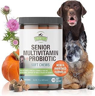 Senior Dog Multivitamin + Dog Probiotics Soft Chews | Glucosamine Chondroitin, Probiotics, Omega 3 | Senior Dog Supplements & Vitamins | Senior Dog Health Supplies