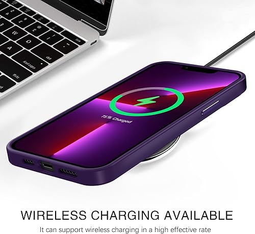 Miniatura 8 de BENTOBEN Funda magnética para iPhone 13 Pro Max, diseño mate a prueba de golpes, protección contra caídas, color morado