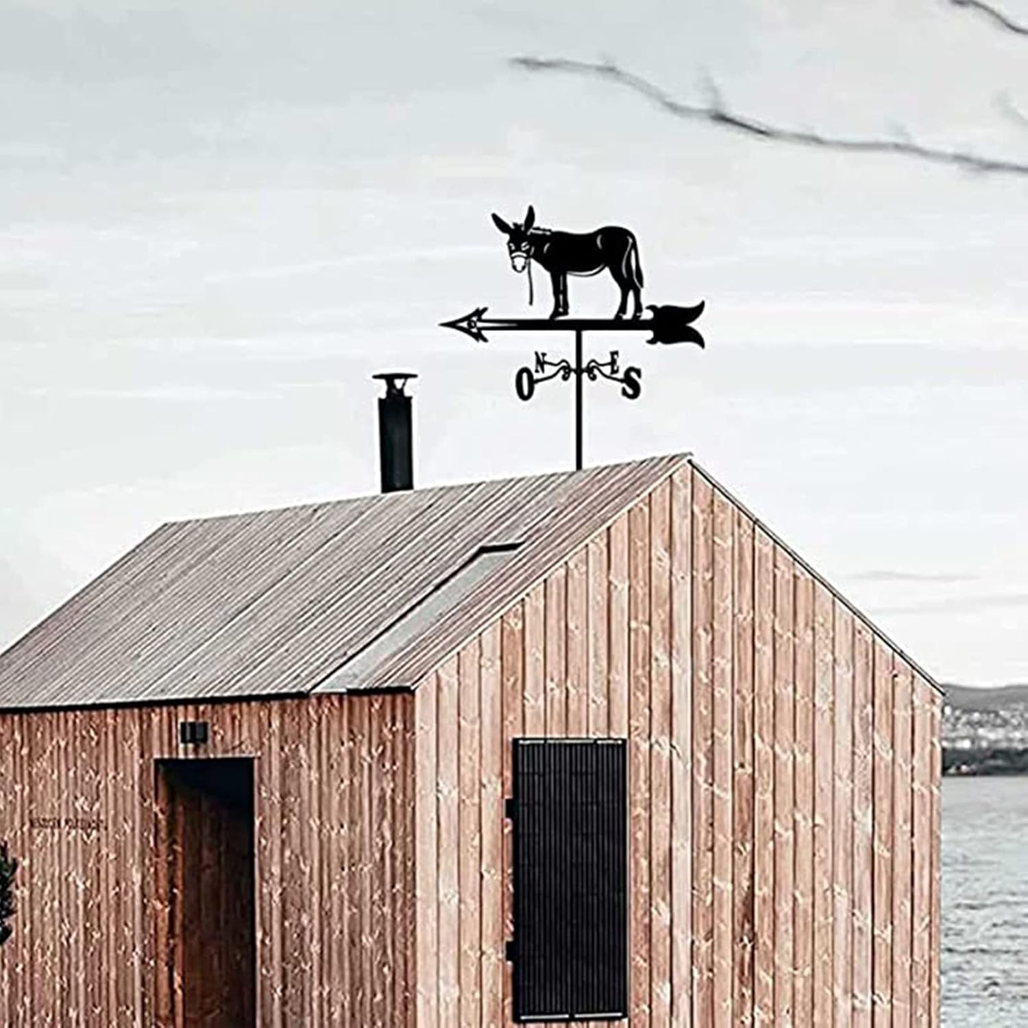 COAECJ Weathervane for Roof Weathervane for Roofs, Little Donkey Decoration, Iron Weather Vane, for Courtyard Garden Decoration and Direction Indication