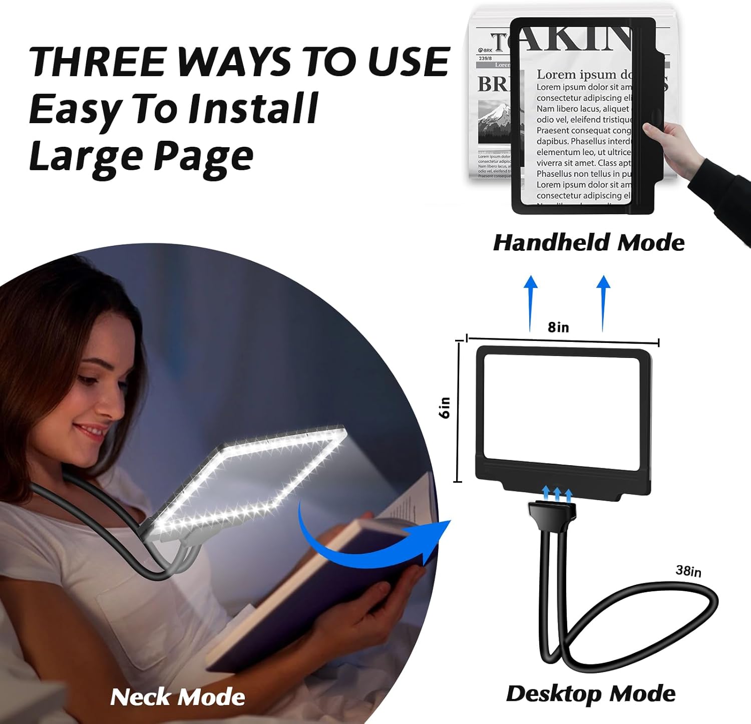 Lupa Para Coser NZQXJXZ 5X Lupas De Gran Aumento, Lupa Con Luz