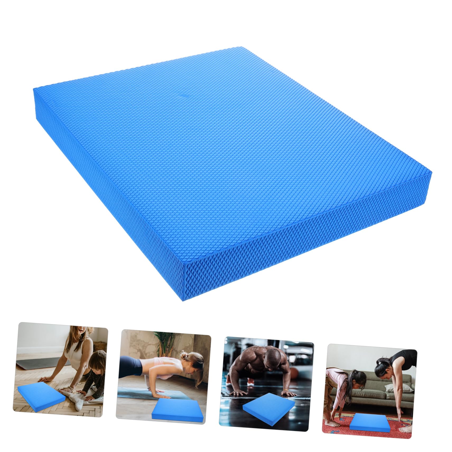 Toyvian Tappetino in Tpe Blu per Yoga e Allenamento, Cuscino Antiscivolo per Ginocchia e Gomiti, Facile da Arrotolare, per Stretching e Ufficio