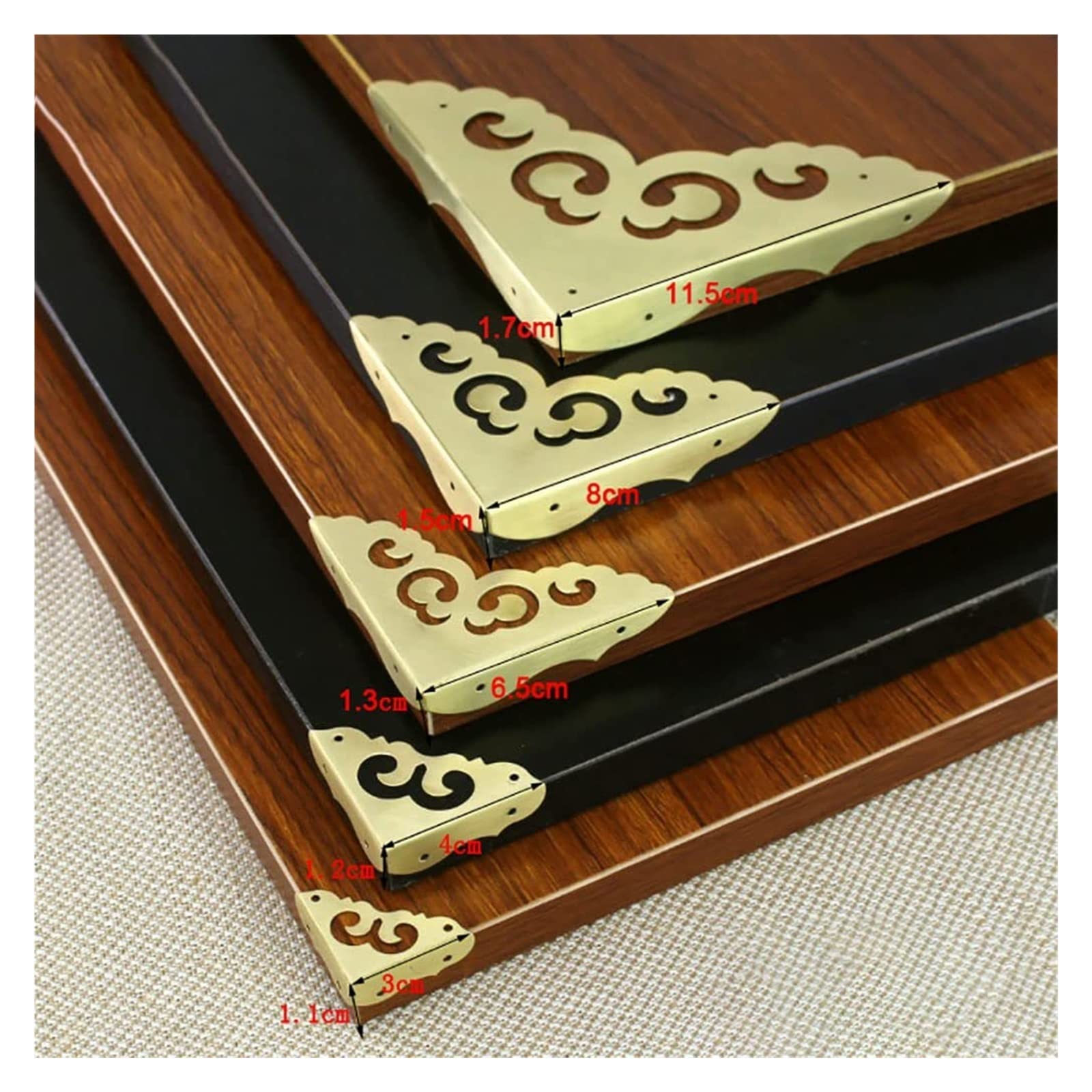 Paraspigoli, Angoli Decorativi for scatole in Bronzo Antico(Black,11.5c m*1.7cm)