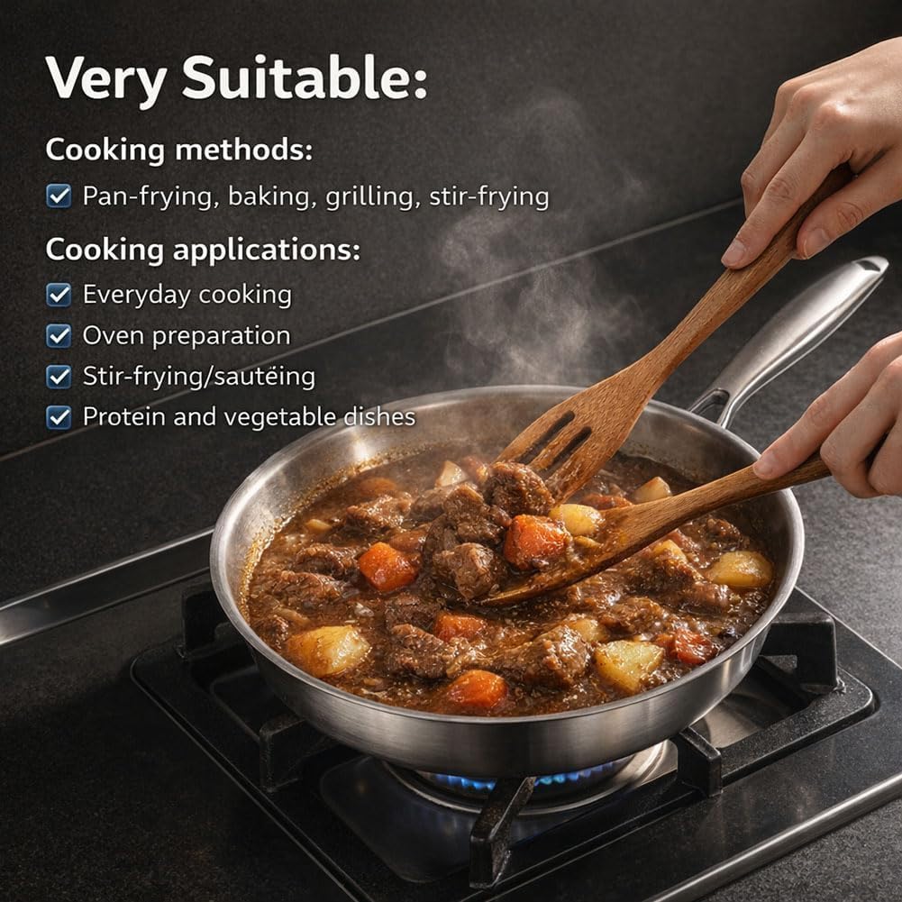 2026 New Titanium Frying Pan, 12" Nonstick Titanium Pro Pan, Scratch-Resistant Titanium Pan with Lid, Durable Cookware Compatible With All Cooktops (10in, with lid)