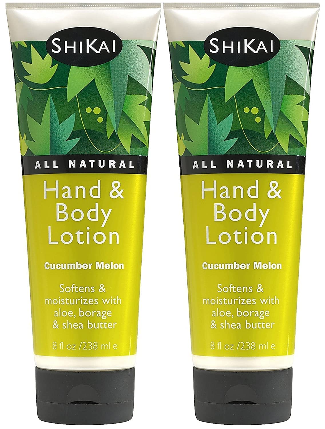 ShiKai - Cucumber Melon Hand & Body Lotion, Plant-Based, Perfect for Daily Use, Rich in Botanicals, Softens & Hydrates Skin, Mildly Formulated for Dry, Sensitive Skin, Creamy Texture, 8 Fl Oz (Pack of 2)