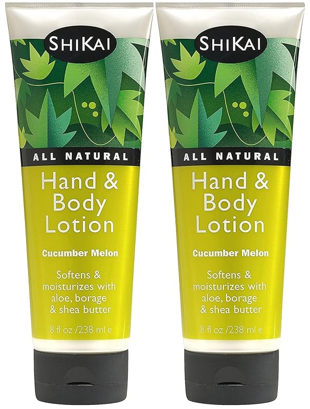ShiKai Loção para Mãos e Corpo com Fragrância de Pepino e Melão, Textura Cremosa, Pacote com 2