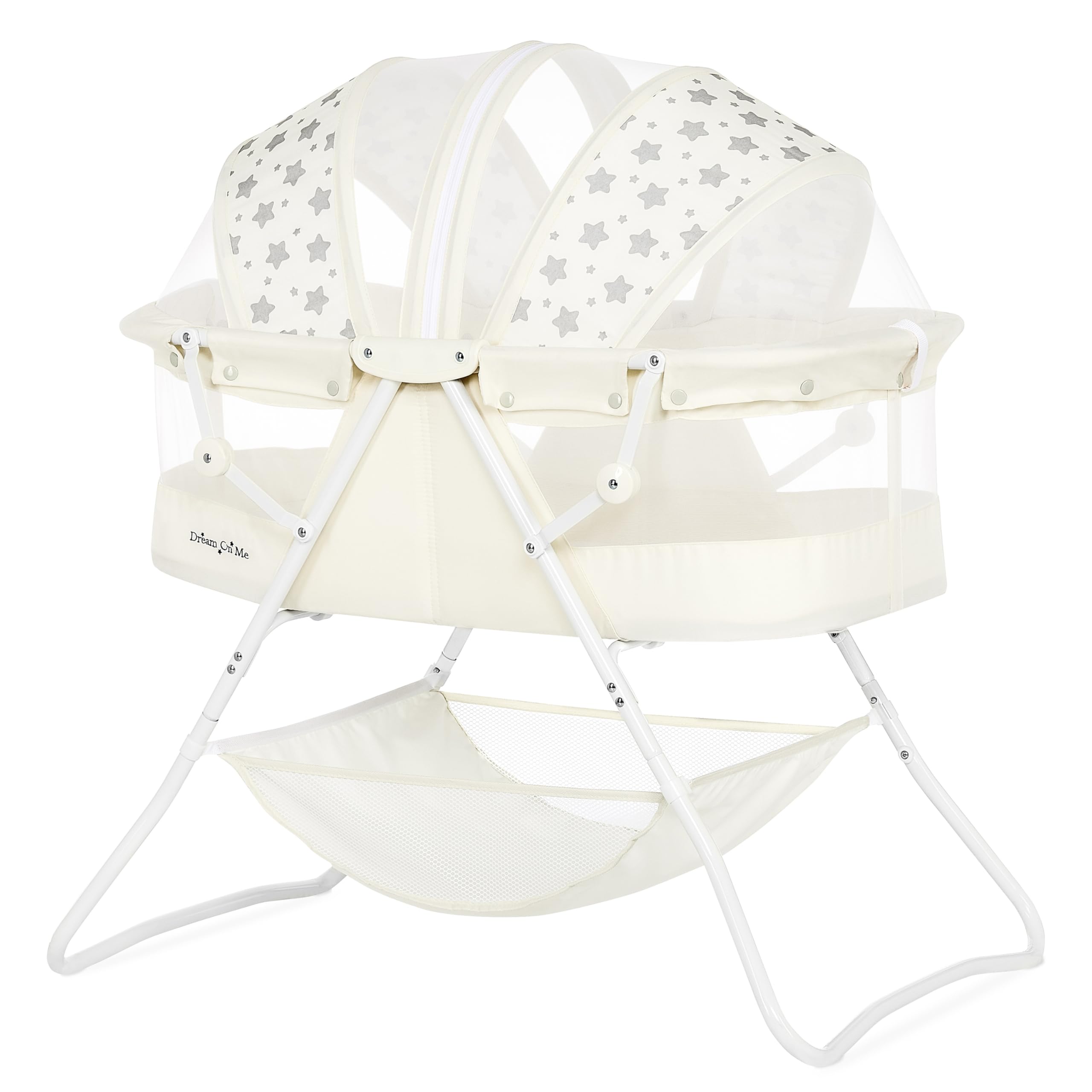 Dream On Me Karley Portable Infant Bassinet, Double Mesh Canopy, French