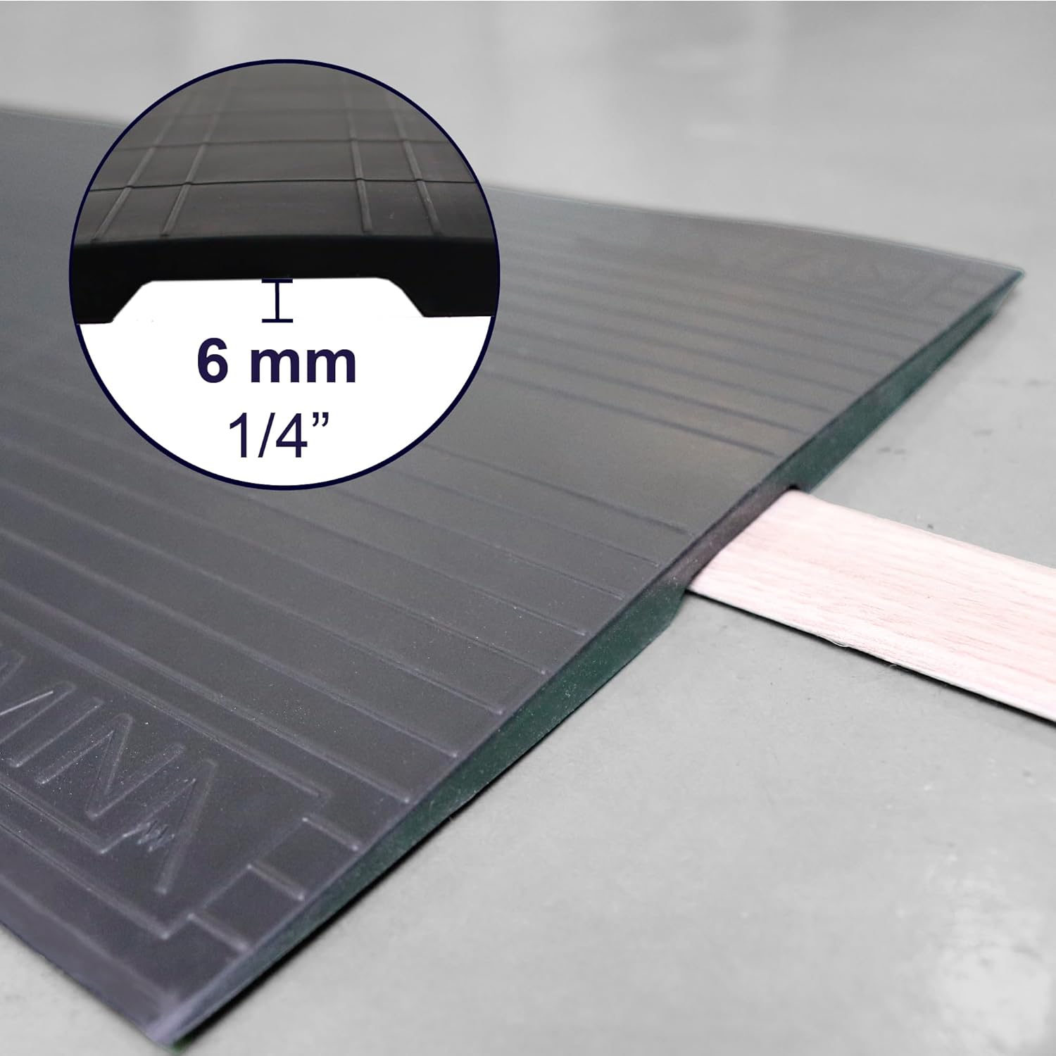 KMINA Wheelchair Door Threshold Ramp Thin, Non-Slip Surface, Rubber, Black, Patented