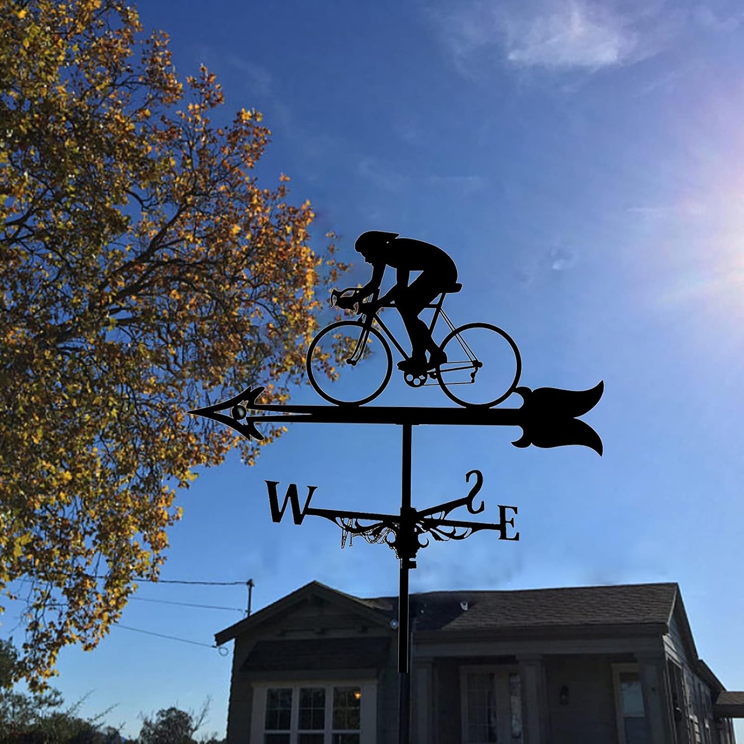 Weathervane, Weather Vane,Metal Weathervane Weather Vane Garden with Donkey Ornament Wind Direction Indicator for Rooftop Roof Garden Decor with Anti-Rust Coating