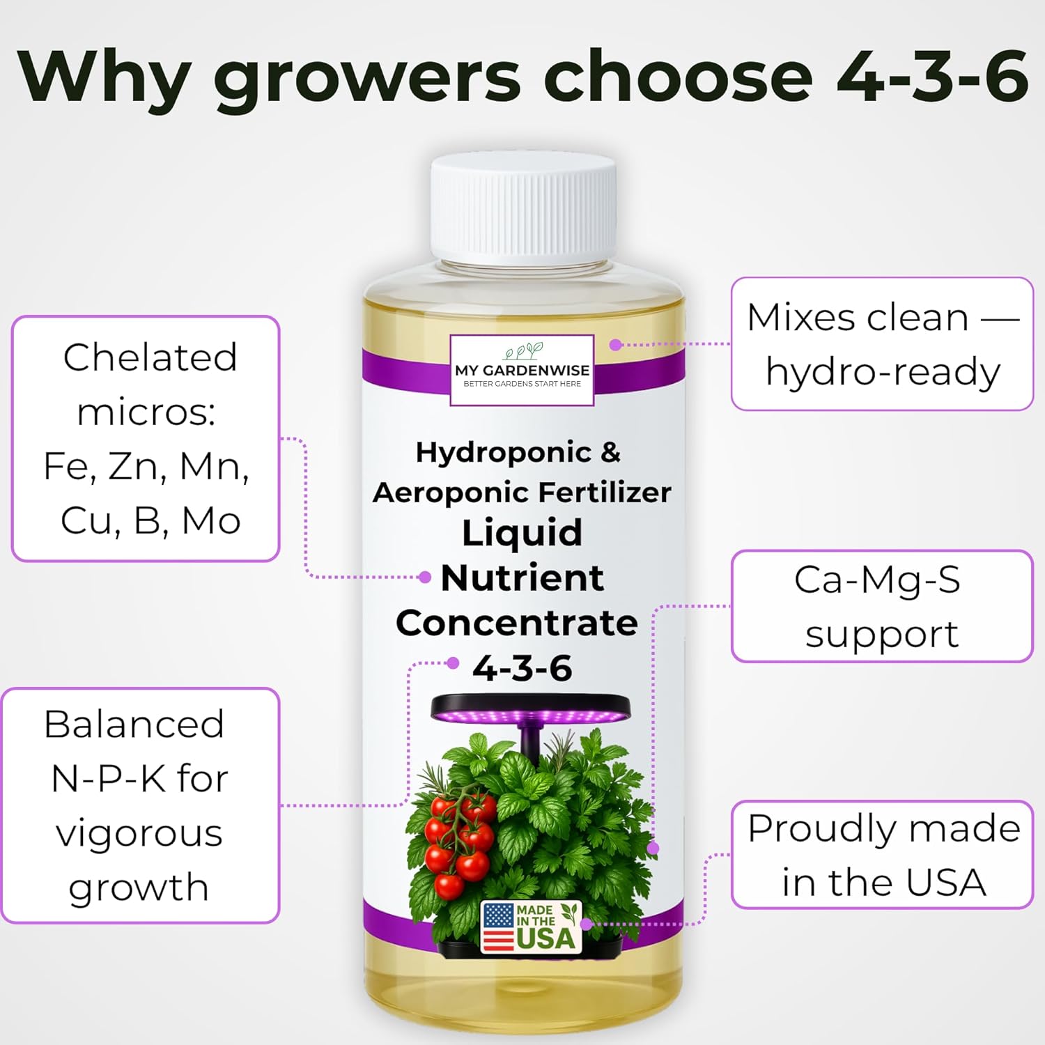 Liquid Plant Food – Hydroponics Nutrients for Indoor House Plants, Tomato, Strawberry, Lucky Bamboo, Lettuce, Vegetable Garden & Herbs – Aero Nutrients Liquid Fertilizer for All Growing Systems (32oz)