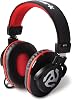 Numark Enclosed Portable Monitoring DJ Headphones with 40mm Driver Soft Leather Earpad with 3m Straight Cable HF175 Black & Red
