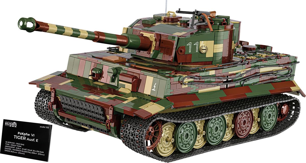 COBI PzKpfw. VI TIGER, 70cm (27.6") x 30cm (11.8") x 24cm (9.4"), Green, Brown, Black