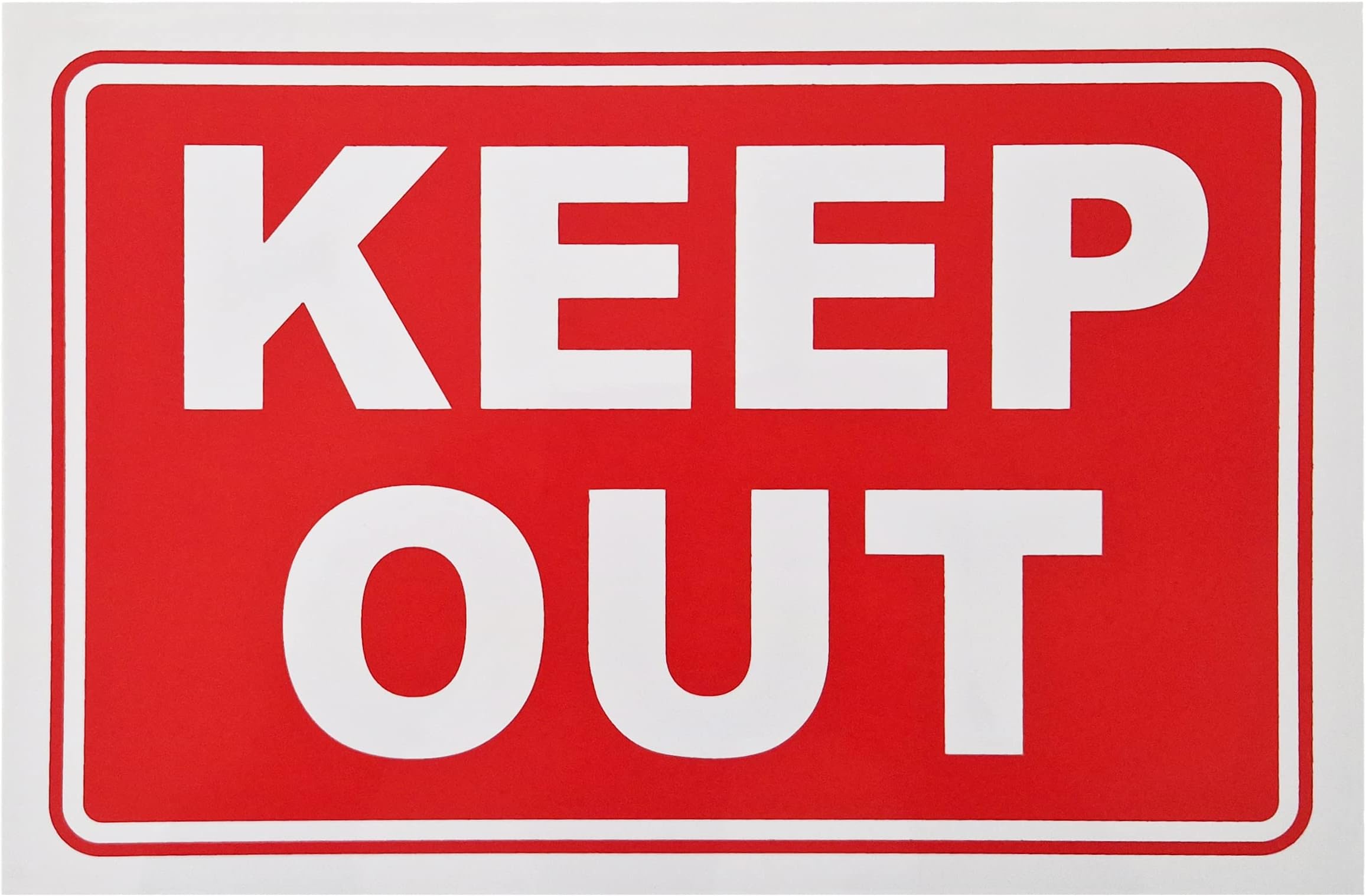 Keep Out Sign Red High Contrast Private No Entry Warning Safety Door ...