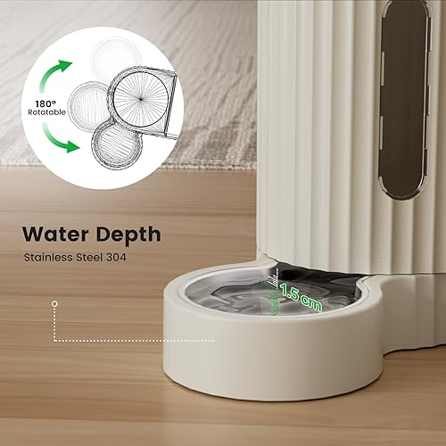 Miniatura 5 de Gardner Pet Gravity - Comedero automático 2 en 1 para mascotas, 2 comederos para gatos de 0.8 galones y dispensador de agua, 100% libre de BPA y