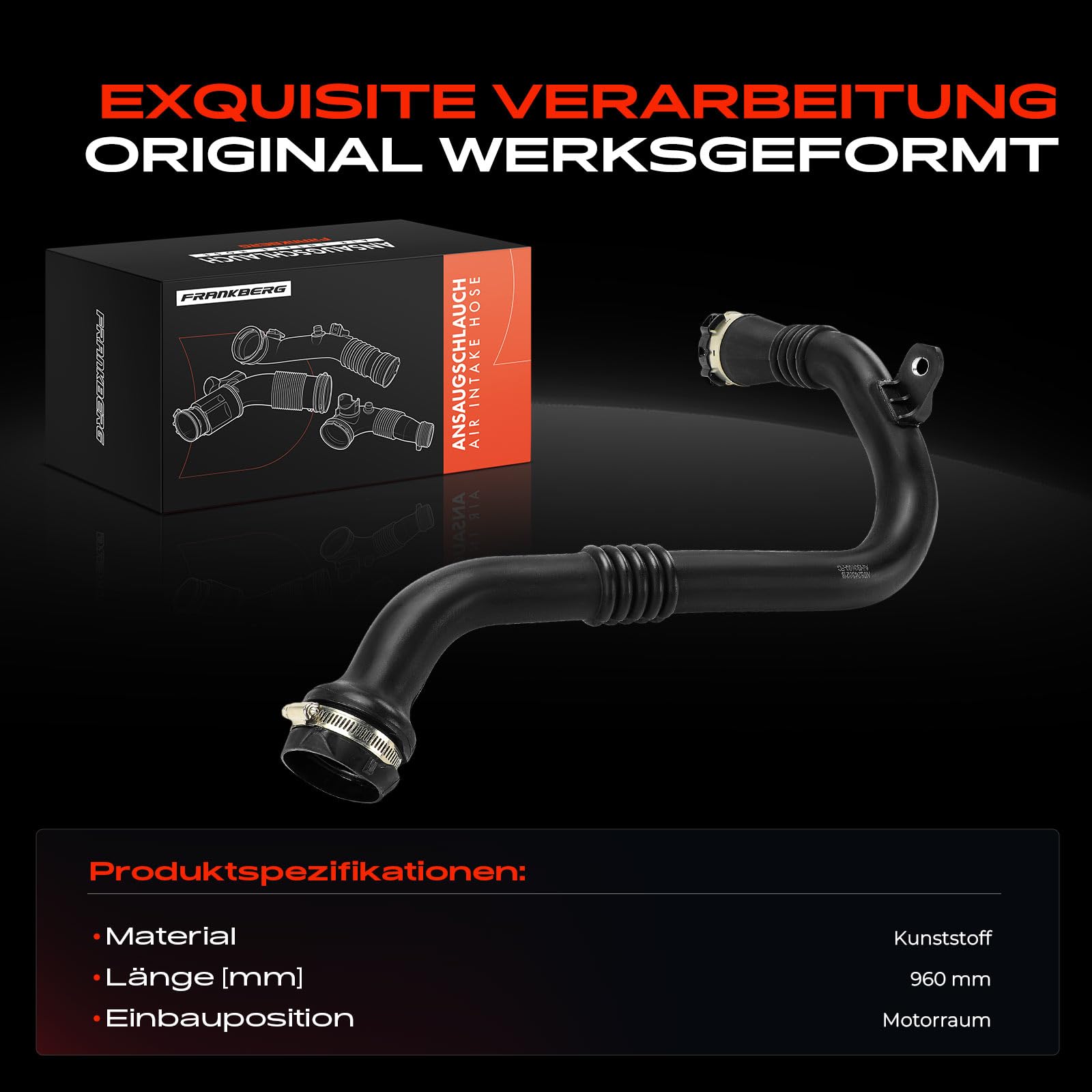 Frankberg Ansaugschlauch Ansaugrohr Luftfilter Diesel 8200804000 | Kompatibel mit Scénic III JZ0/1, Scénic III Van JZ0/1, M.e.g.a.n.e III Grandtour KZ0/1, M.e.g.a.n.e III Hatchback B3 BZ0/1