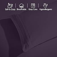 Vista 8 de Elegant Comfort - Juego de sábanas de 4 piezas de microfibra 1500, sábana bajera suave elástica de 18 a 24 pulgadas de profundidad, esquinas tipo